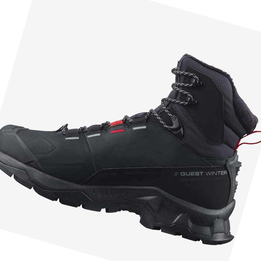 Salomon QUEST WINTER THINSULATE™ CLIMASALOMON™ WATERPROOF Kadın Kışlık Botlar Siyah | TR 2609ILH